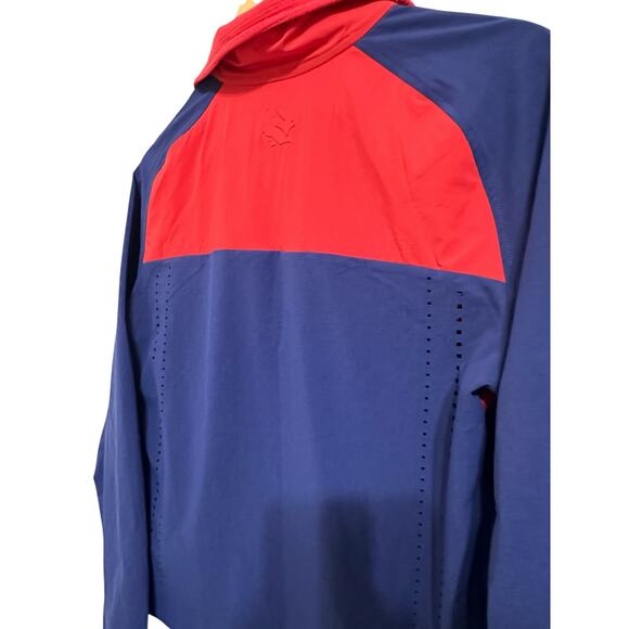 Rabbit women's victory jacket beacon blue Firey red 1/4 pullover size Medium - Picture 6 of 7